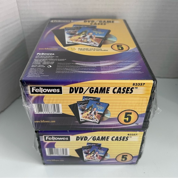 FELLOWES DVD/CD blank cases 2 x 5 PACK - Picture 2 of 6